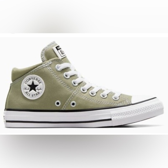 Check Taylor All Star-Converse Sage Green Mid High Sneakers SZ 9 - Picture 1 of 7